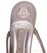 Flesh Crystal Embellished Sandals
