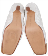 Bottega Veneta White Quilted Gold Square Toe Mule