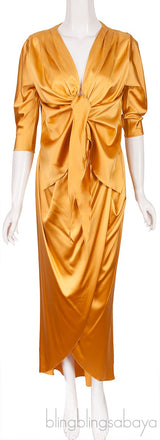 Gold Silk Long Dress