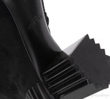 Balmain Black Pointed Toe Suede Ankle Boots