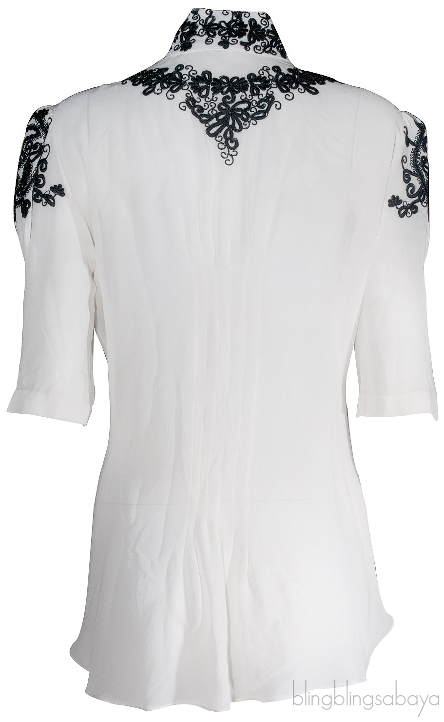 Silk Floral Embroidered Top