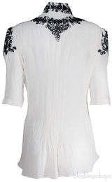 Silk Floral Embroidered Top