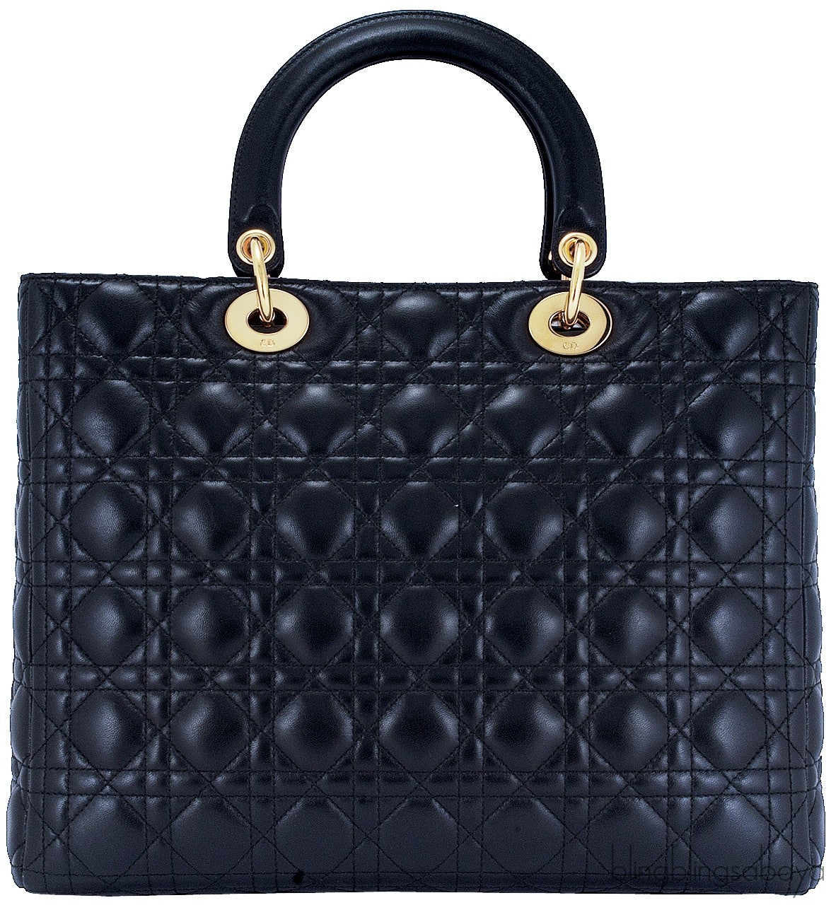 Lady Dior Large Black Quilted Bag