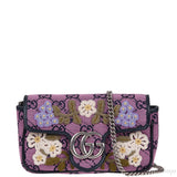Pink GG Marmont Embroidery Super Mini Bag