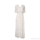Topiary V-Neck Sequin Embellished Dress