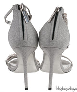Glittery Silver Crystal Sandals