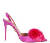 Fuchsia Powder Puff Heels