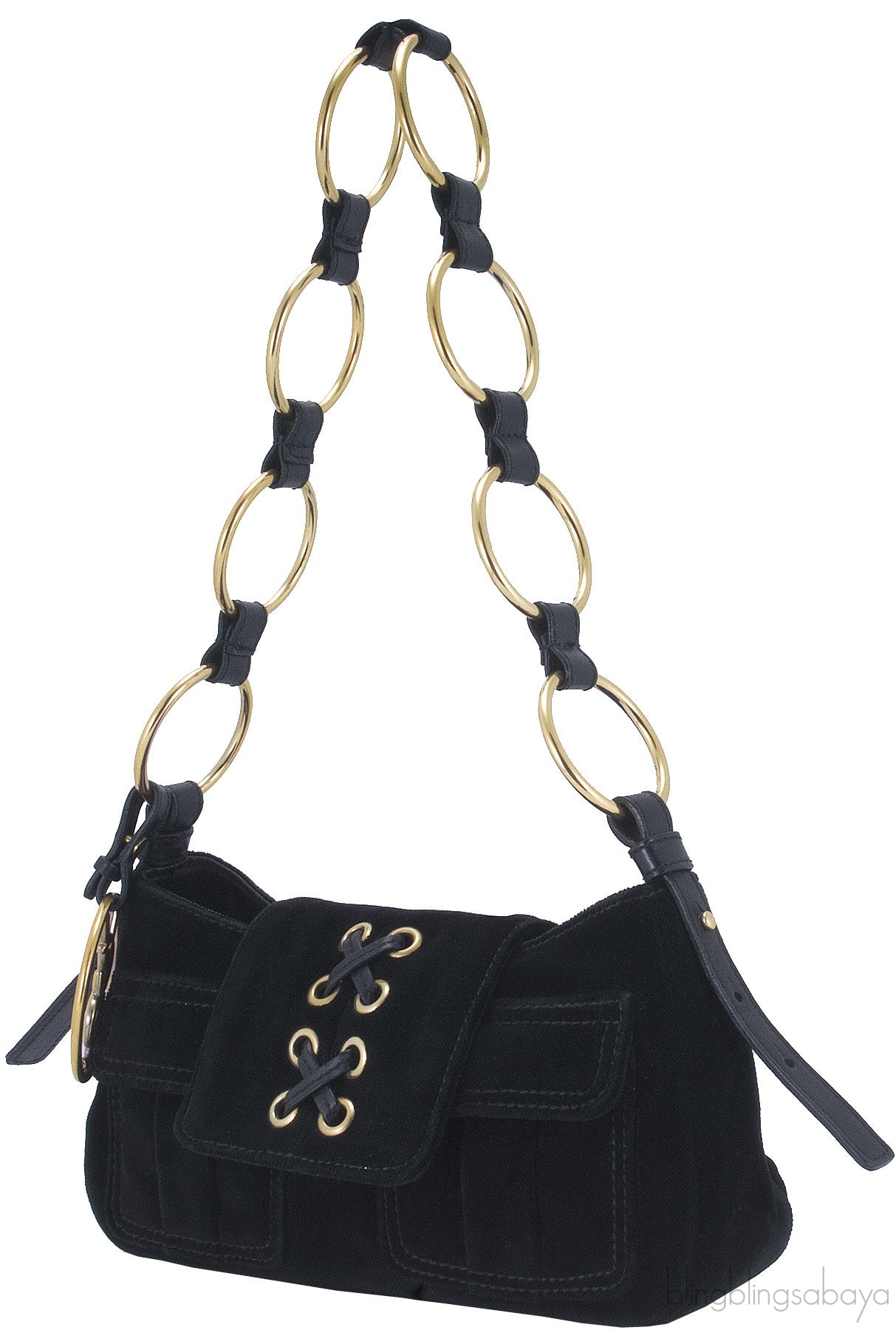 Black Suede Shoulder Bag
