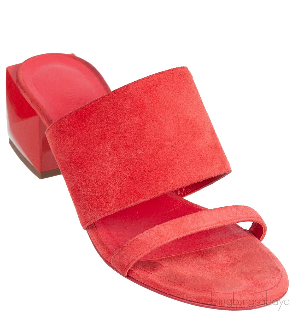 Hermes Suede Red Coral Sandals