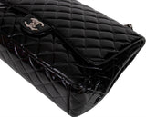 Chanel Black Patent Maxi Double Flap Quilted Bag
