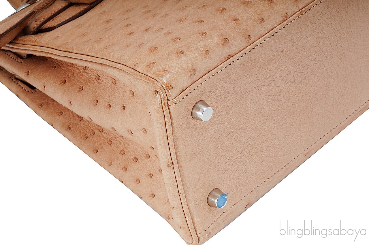 Kelly 28 Natural Gold Ostrich