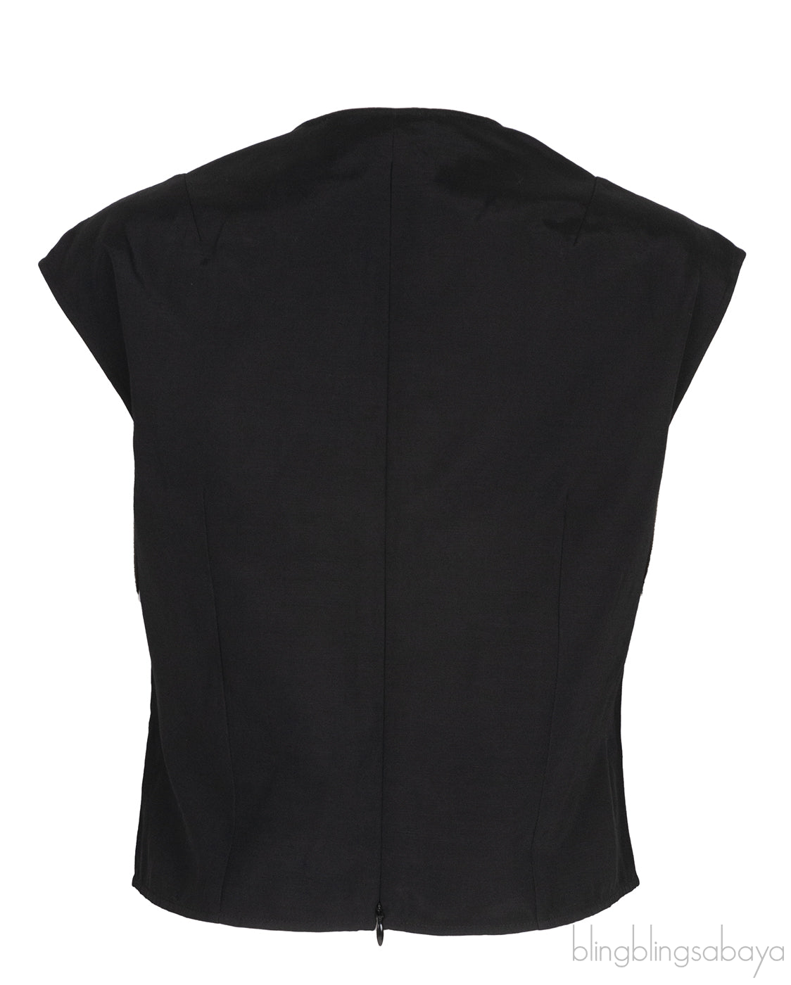Black Cut-out Tasseled Woven Top
