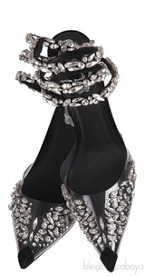 Pointed Toe PVC Swirl Sandals