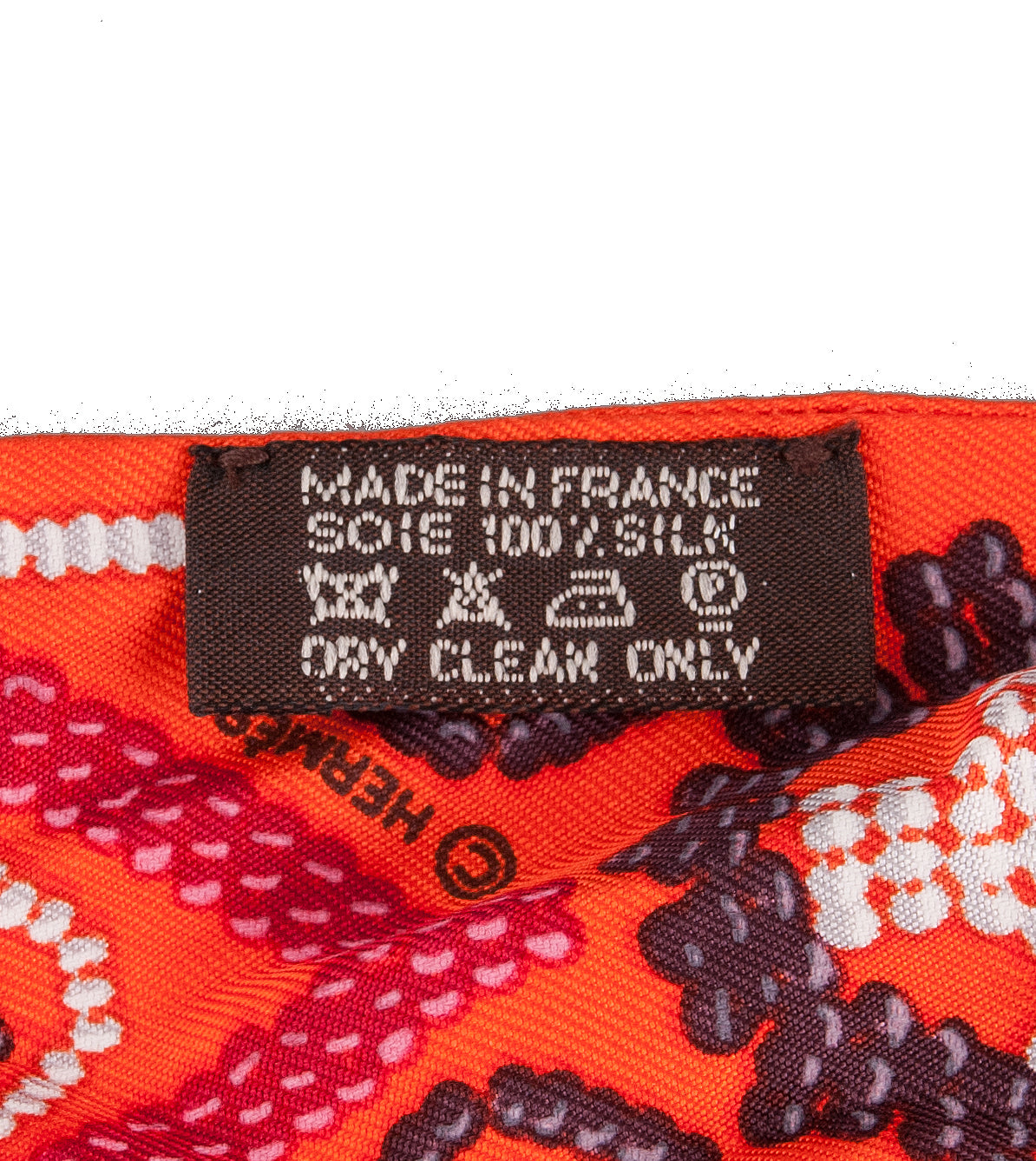 Orange Printed Silk Twilly