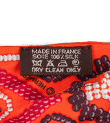 Orange Printed Silk Twilly