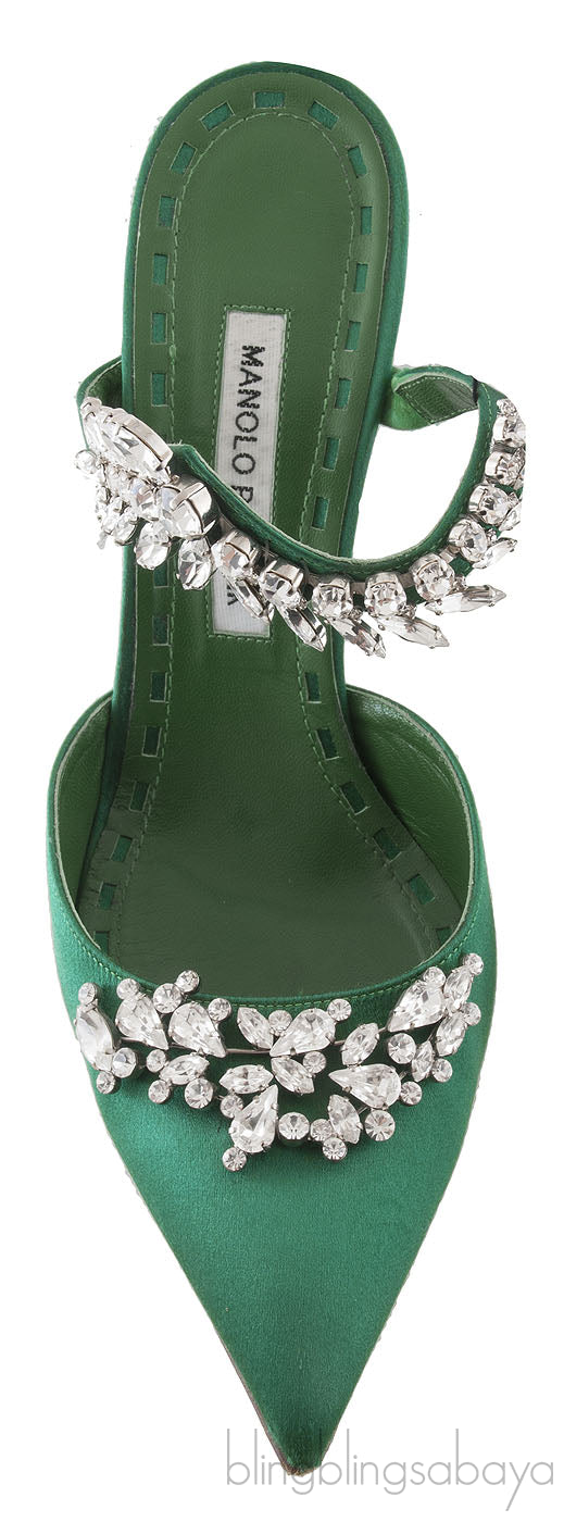 Lurum 90 Emerald Satin Pump