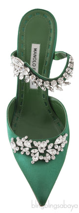 Lurum 90 Emerald Satin Pump