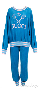 Blue Velvet Tennis Sweatshirt & Pants