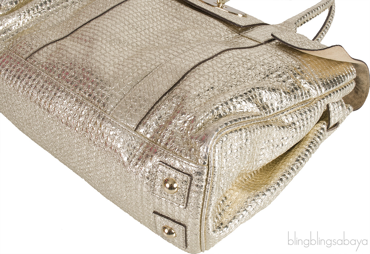 Bayswater Metallic Gold Top Handle Bag