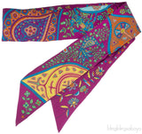 Pink Multicolor Printed Twilly