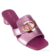 OR Montaigne Metallic Fuchsia Heels Slide