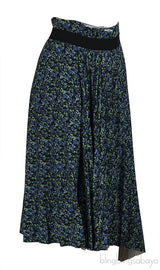 Balenciaga Floral Print Pleated Asymmetric Hemline Skirt