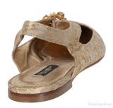Dolce & Gabbana Metallic Gold Pointed Toe Flat Shoes