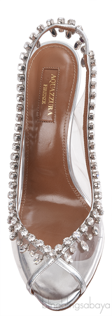 Aquazzura PVC Crystal Slingback Heels