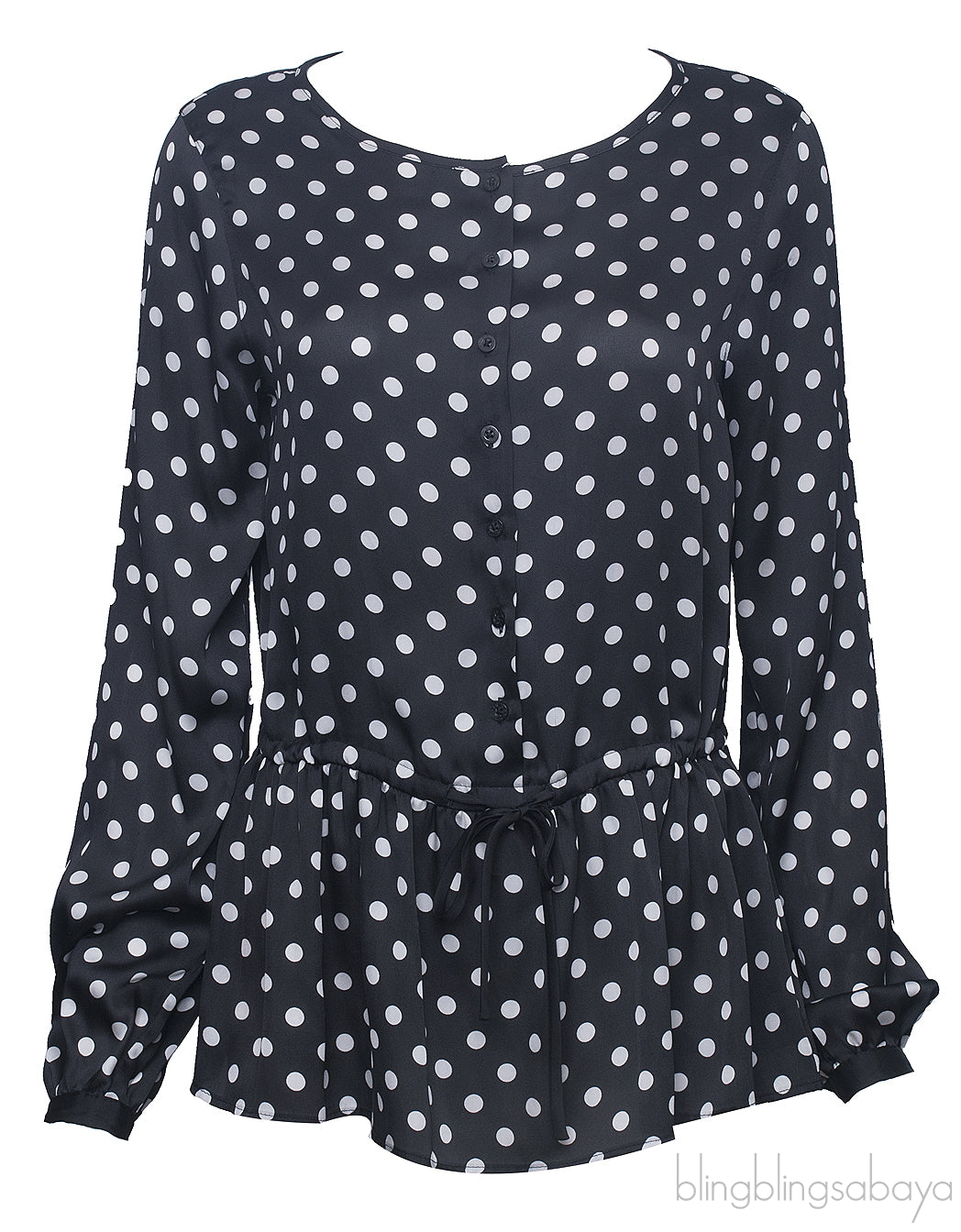 Polka Dot Peplum Blouse