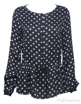 Polka Dot Peplum Blouse