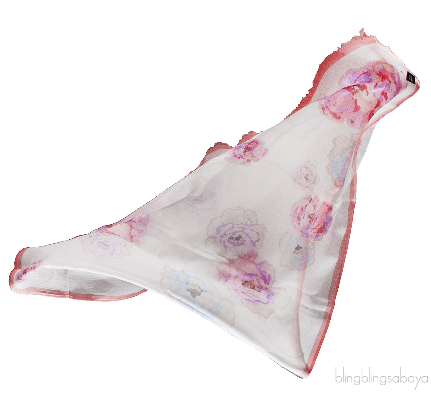 Printed Camellia Off-white Stole