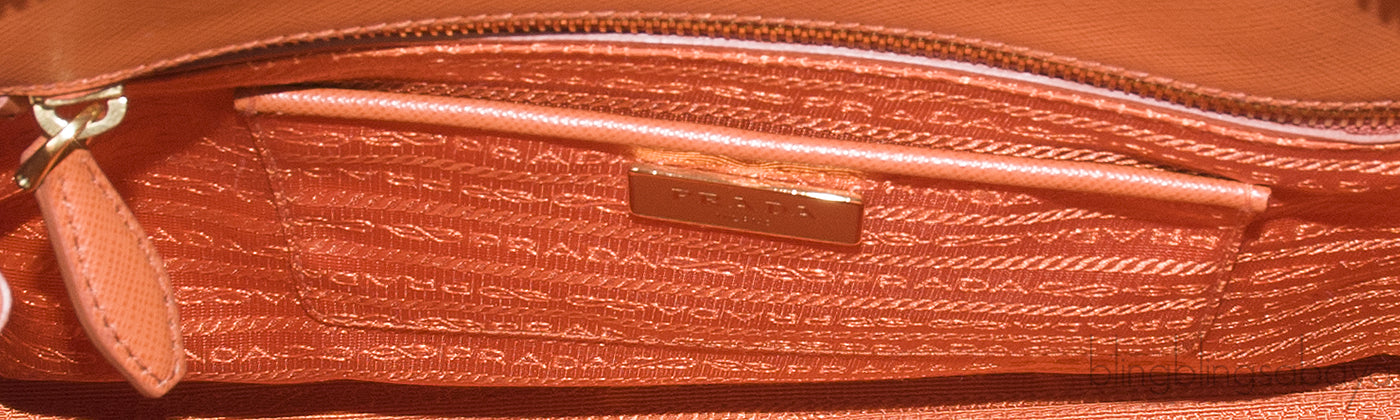 Papaya Parabole Saffiano Bag