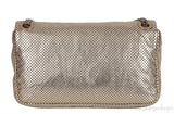 Metallic Gold Perforated Drill Flap Bag
