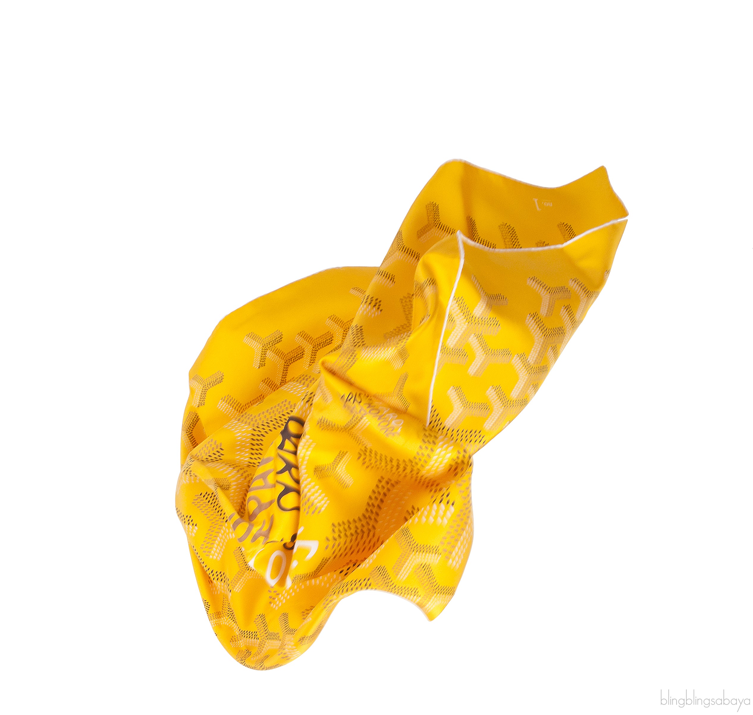 Silk Goyardine Yellow Scarf