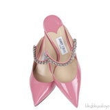 Jimmy Choo Bing Pink Crystal Embellished Mule 38