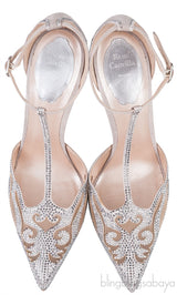 Crystal Emb. Mesh Trimmed Pumps