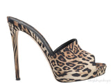 Giuseppe Zanotti Leopard Print Satin Mule Slides
