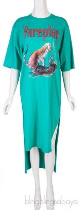 Green Cotton-jersey T-shirt Dress