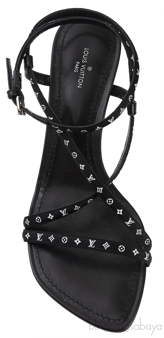Black Monogram Citizen Strappy Sandals