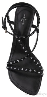 Black Monogram Citizen Strappy Sandals