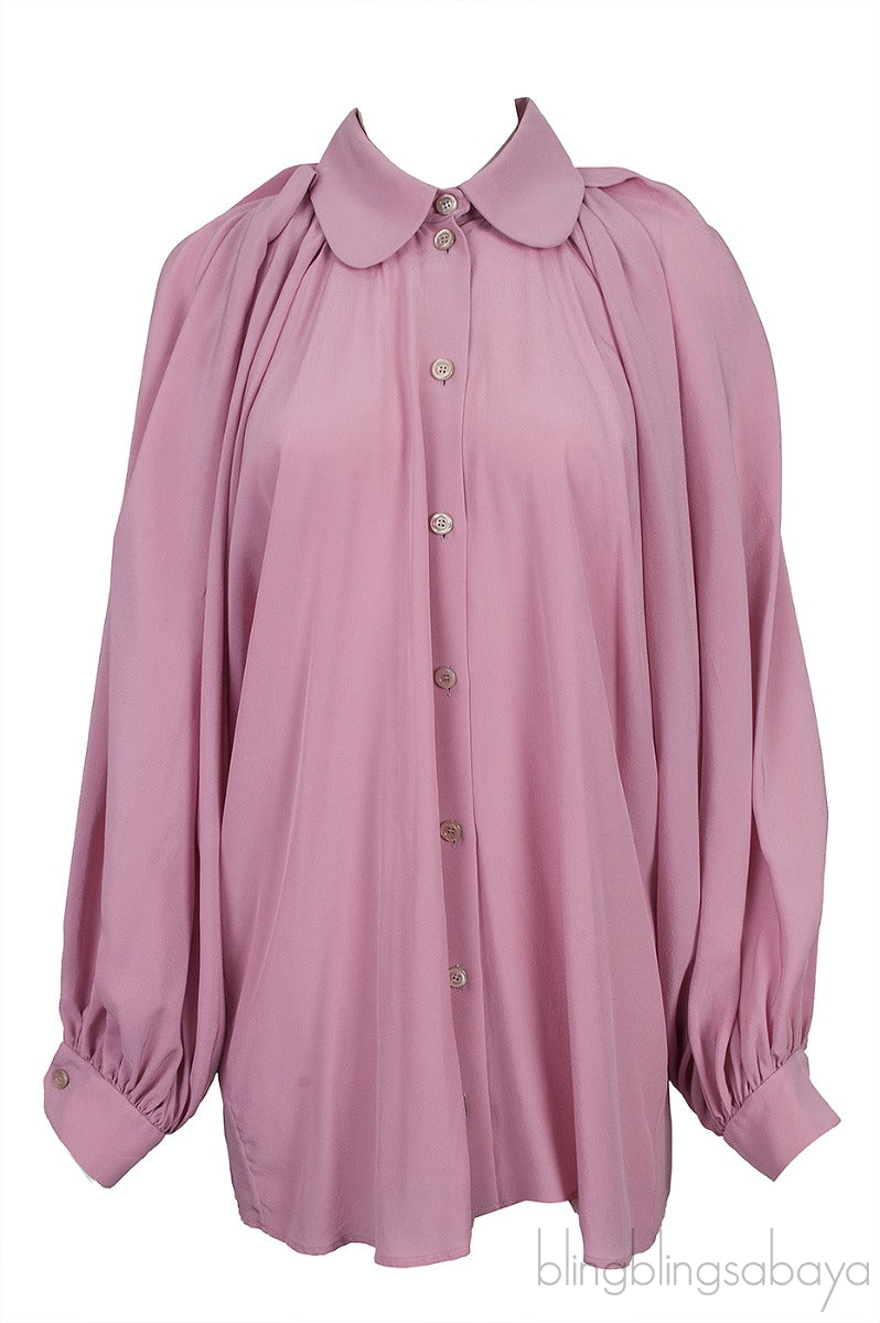 Pink Oversized Long Sleeve Shirt