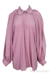 Pink Oversized Long Sleeve Shirt
