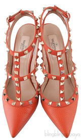 Rockstud Brique Gold Studs Heels 100