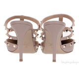 Nude Matte Rockstud Pointed Toe Mule