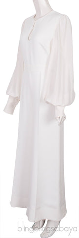 White Long Sleeves Jumpsuit