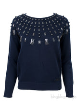 Blue Studded Sweatshirt