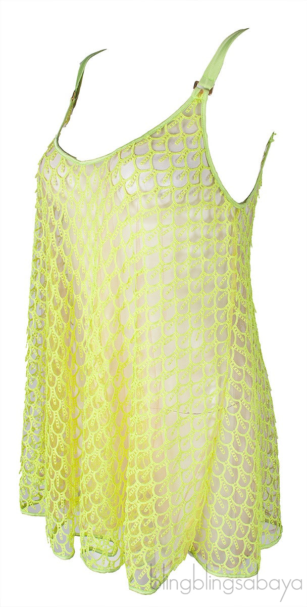 Neon Green Sheer Cami Top