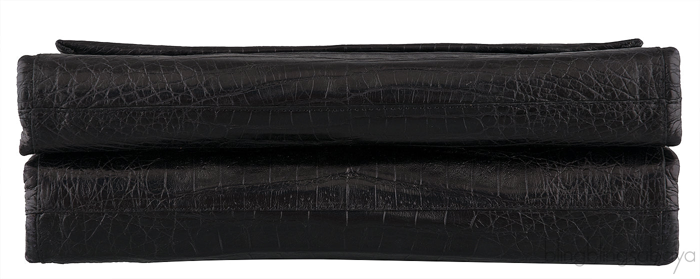 Black Crocodile Chain Shoulder Bag