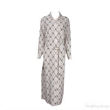 White Robe Printed Dress