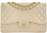 Beige CC Jumbo Flap Bag